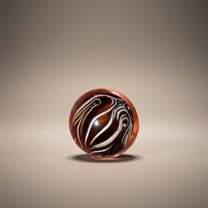Murano Brown and White Swirl Art Glass Paperweight